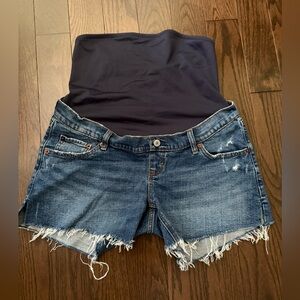 Abercrombie & Fitch Blue Denim Maternity Jean Shorts